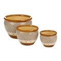 Summerfield Terrace Summerfield Terrace 10018507 Earth-tone Ceramic Diamond Pattern Planter Set 10018507